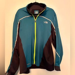 THE NORTH FACE Teal Black Full Zip Jacket.  Size XL Windstopper flight series